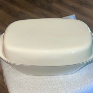 VTG Litton Kitchen Microwave Cookware Ceramic 10.5×5.75 Casserole Dish W/Lid